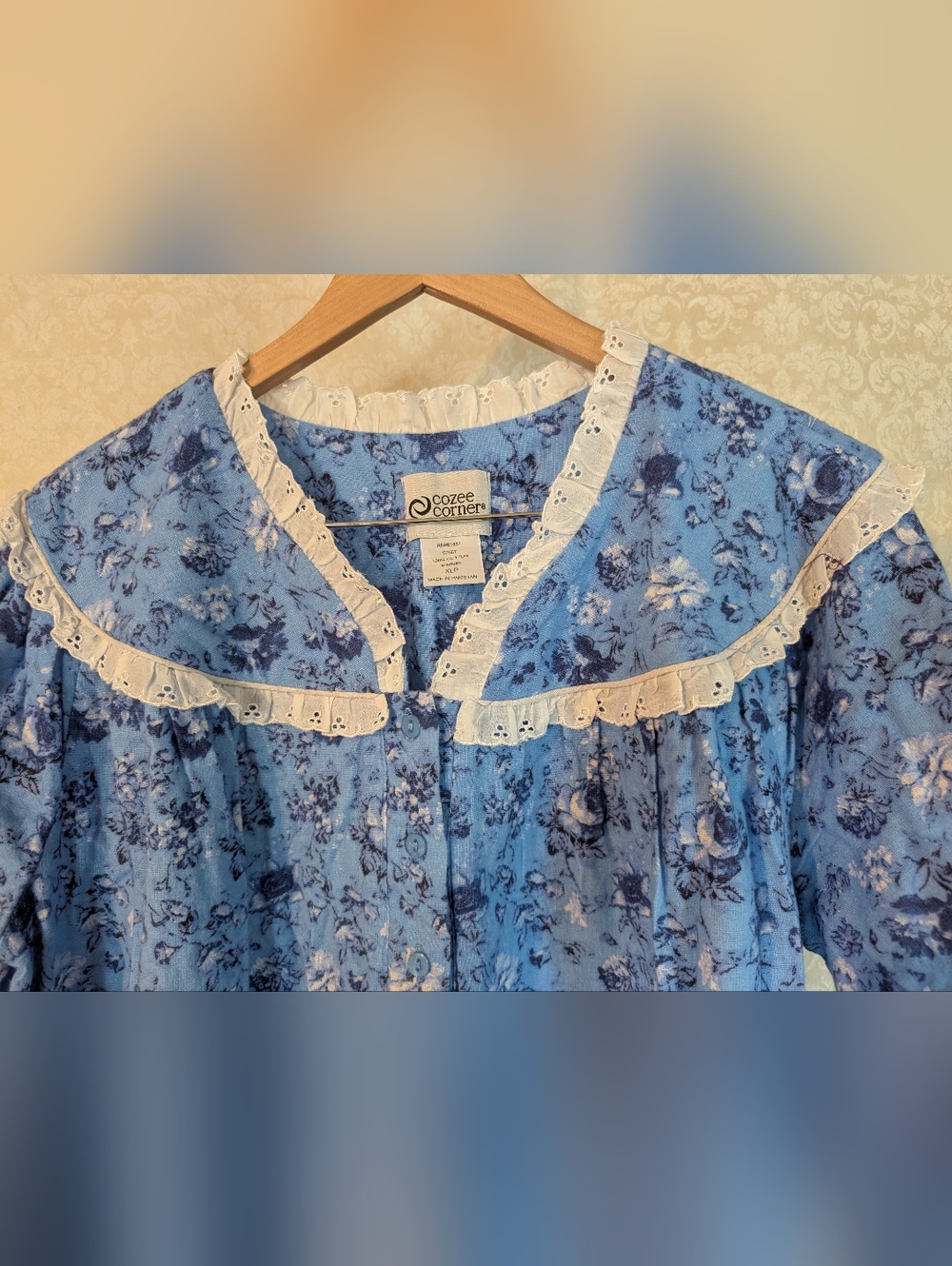 Cozee Corner Sz.XLP 100% Cotton Nightgown Blue - Picture 16 of 16